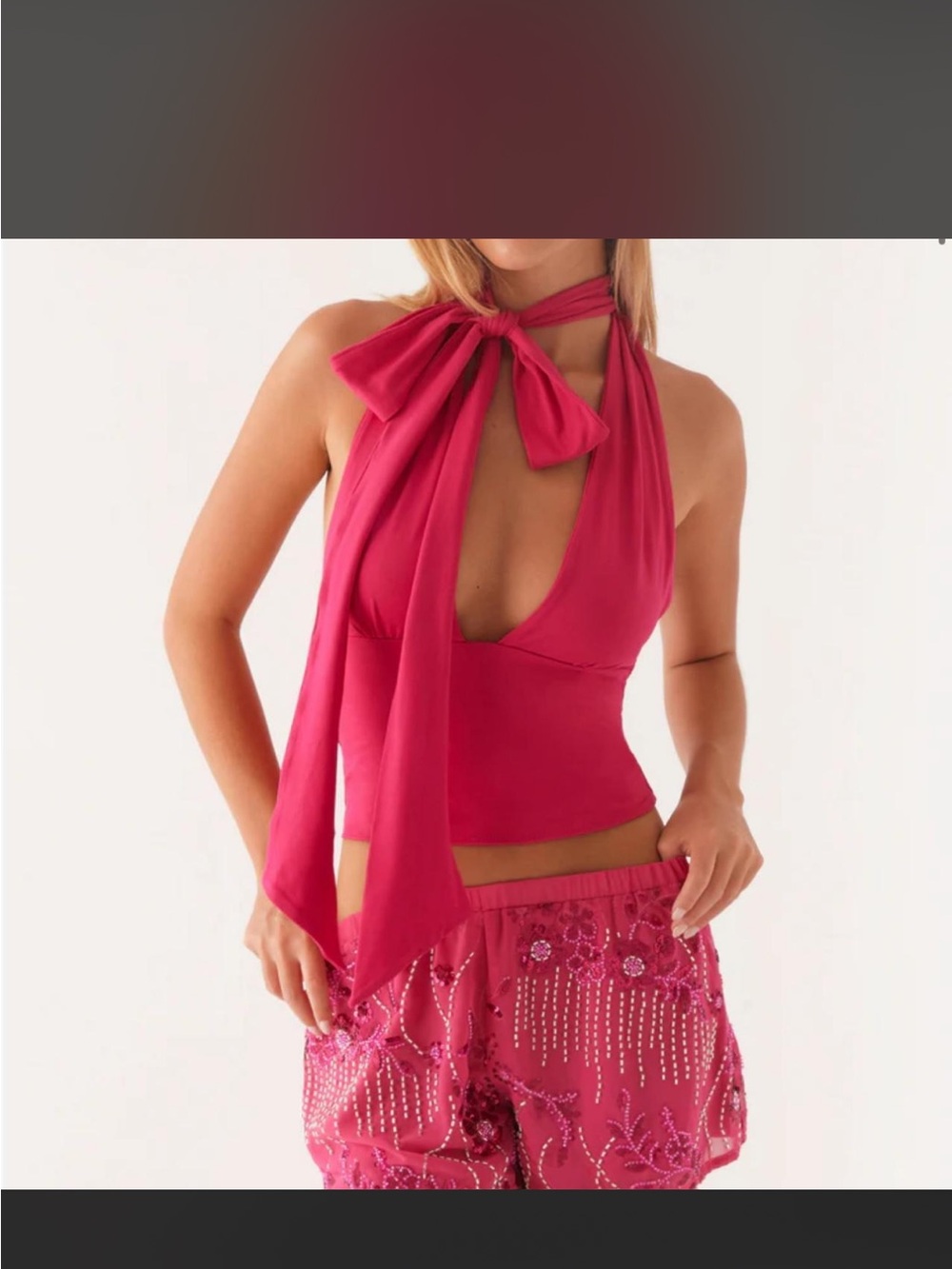 Peppermayo Fuchsia Sequin Mini Shorts